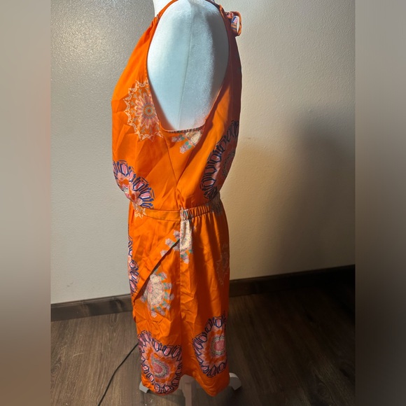 Bright orange halter top fun boho summer dress woman size medium - Picture 12 of 17